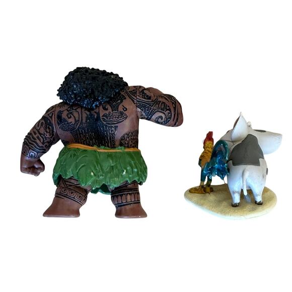 Moana Maui Pig and Chicken Action Figures Cake Topers 4" HeiHei Pua - Picture 4 of 6